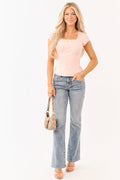 Mica Denim Vintage Wash Stretchy Bootcut Jeans